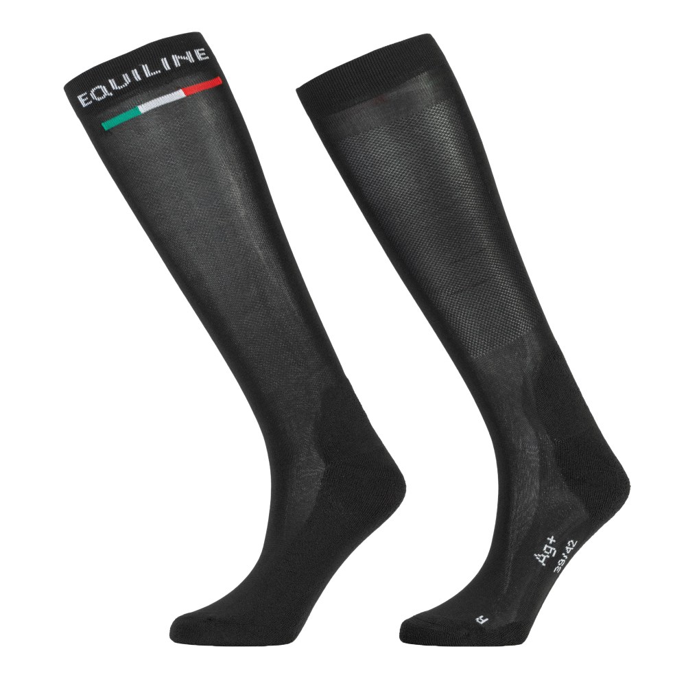 Equiline Silver Plus Light Kniestrümpfe - schwarz, Größe 35/38