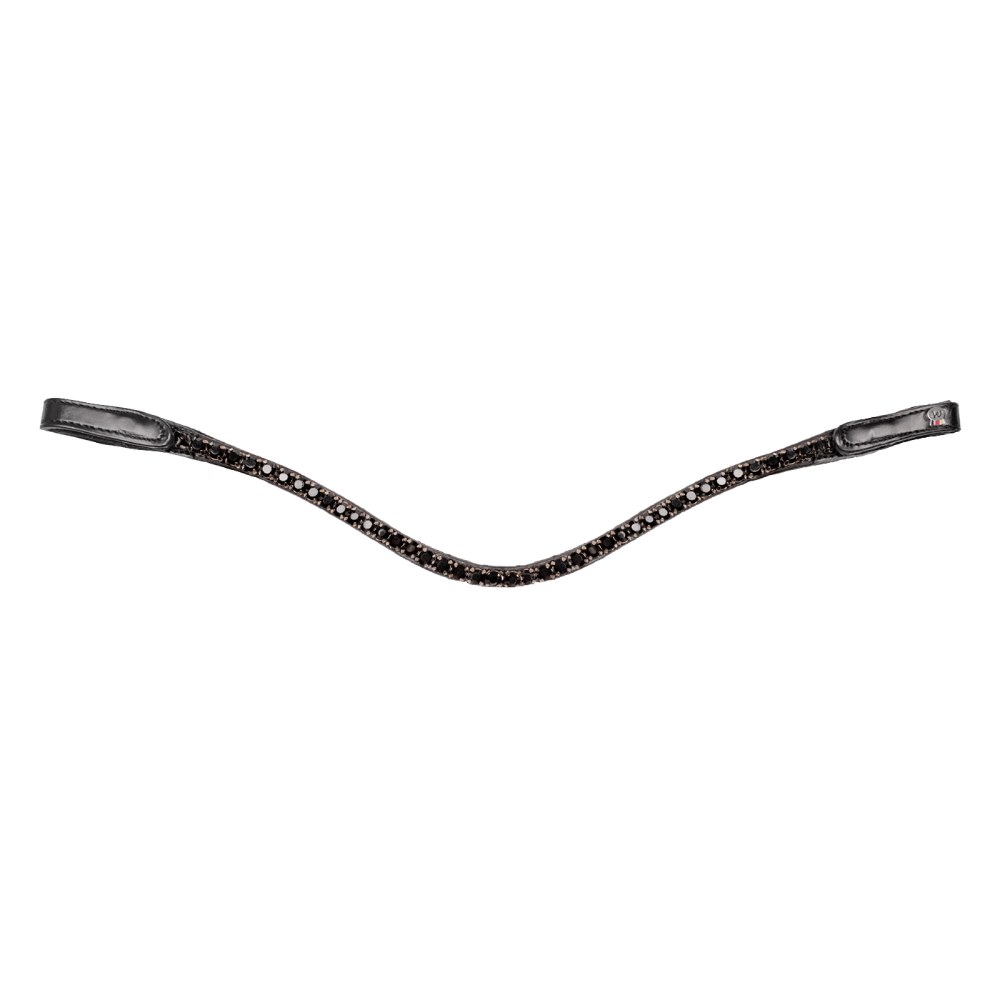 Waldhausen X-Line Stirnband Shine - schwarz/schwarz, Größe Vollblut