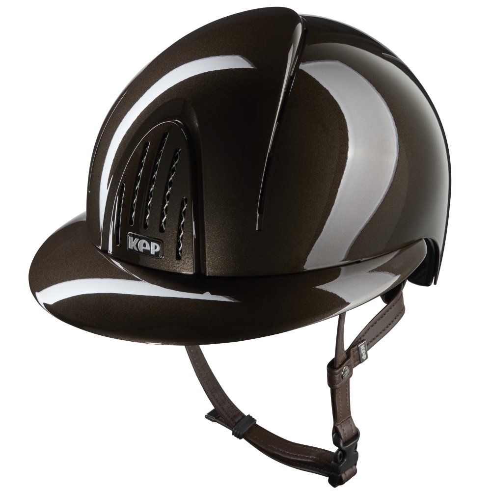 KEP Smart Nova Metal Polish Polo Visor Reithelm - brown, Größe M (51-58)