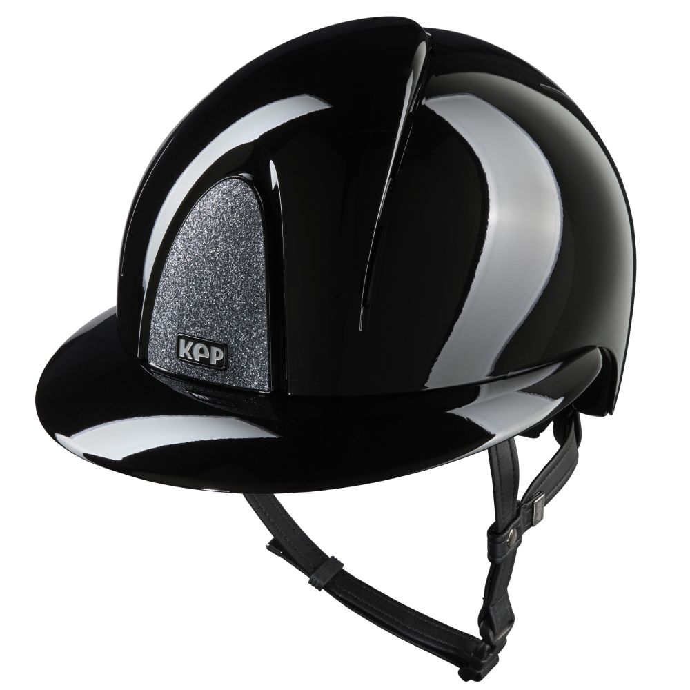 KEP Smart Nova Metal Polish Star Silver Polo Visor Reithelm - black, Größe L (59-62)