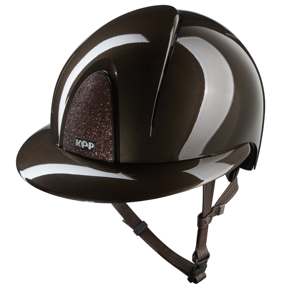 KEP Smart Nova Metal Polish Star Polo Visor Reithelm - brown, Größe L (59-62)