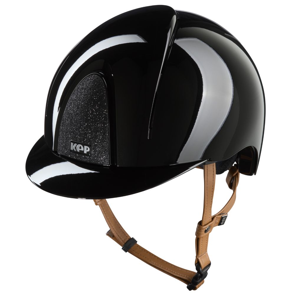 KEP Smart Nova Metal Polish beige Strap Star Reithelm - black, Größe L (59-62)