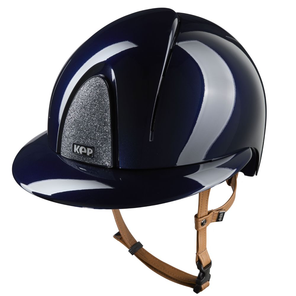 KEP Smart Nova Metal Polish beige Strap Polo Visor Star Silver Reithelm - blue, Größe M (51-58)