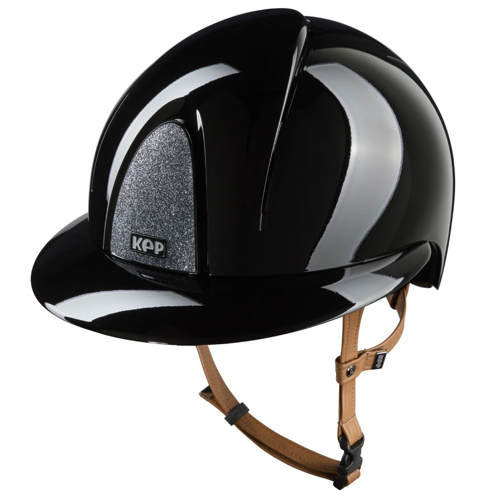 KEP Smart Nova Metal Polish beige Strap Polo Visor Star Silver Reithelm - black, Größe M (51-58)