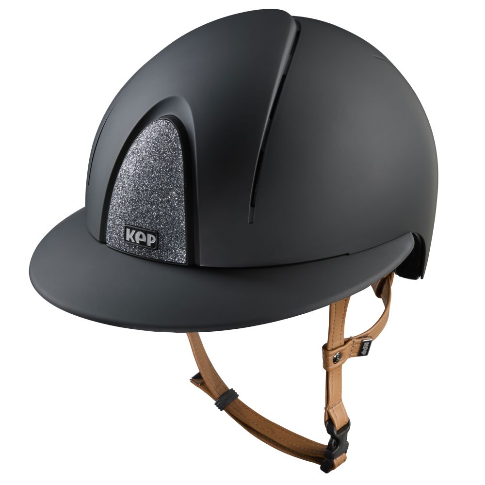 KEP Smart Nova Textile beige Strap Polo Visor Star Silver Reithelm - black, Größe M (51-58)