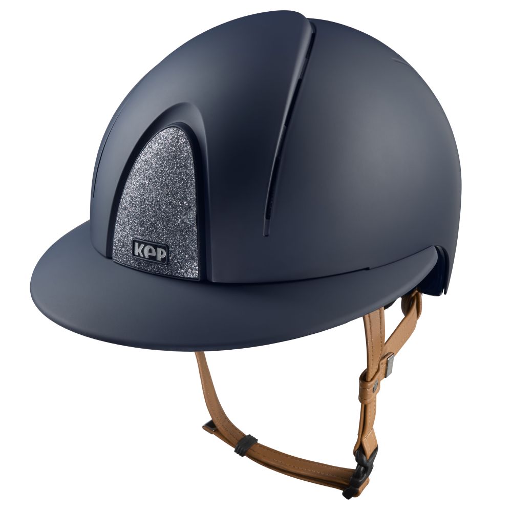 KEP Smart Nova Textile beige Strap Polo Visor Star Silver Reithelm - blue, Größe M (51-58)