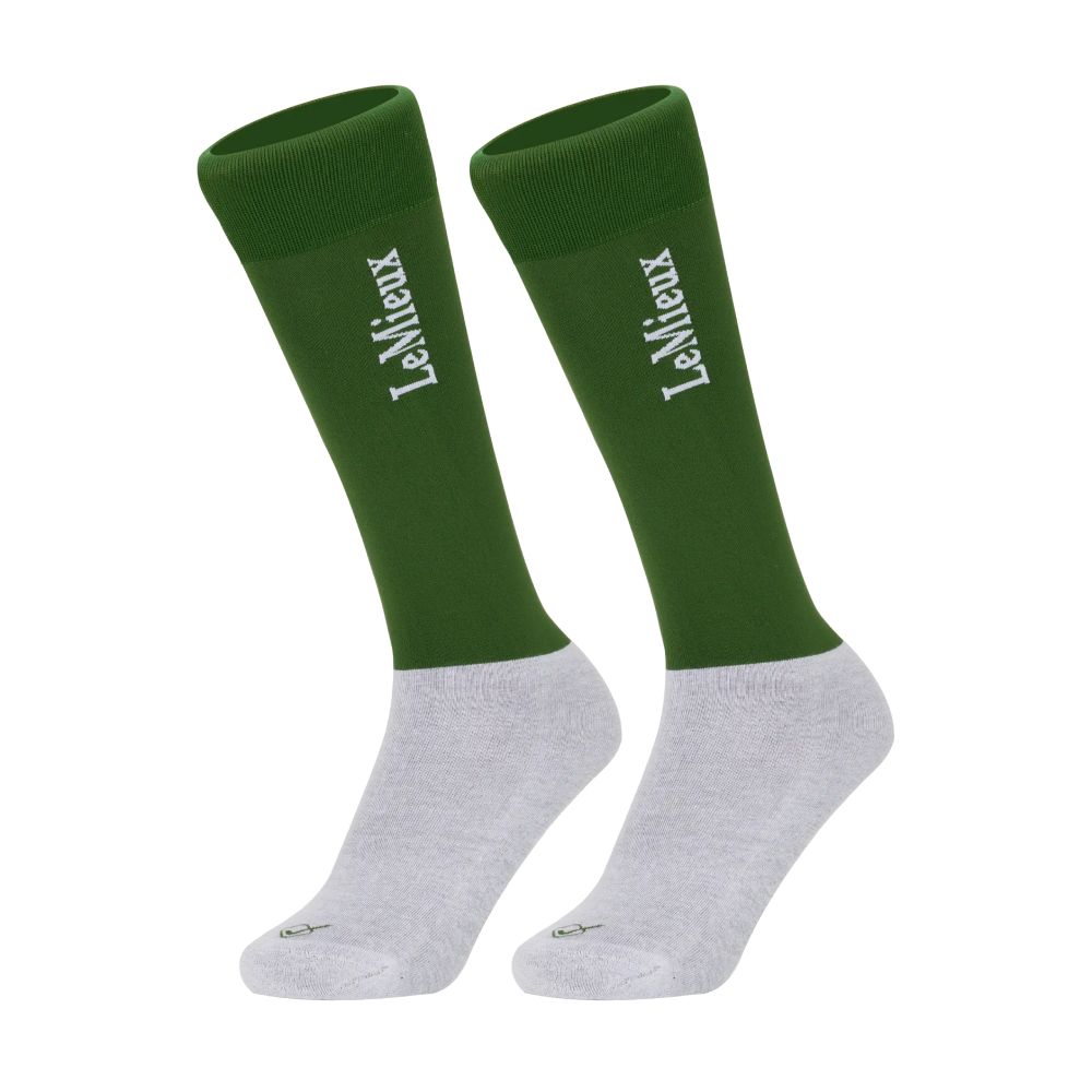 LeMieux Competition Socks 2-Pack Unisex - hunter green, Größe S