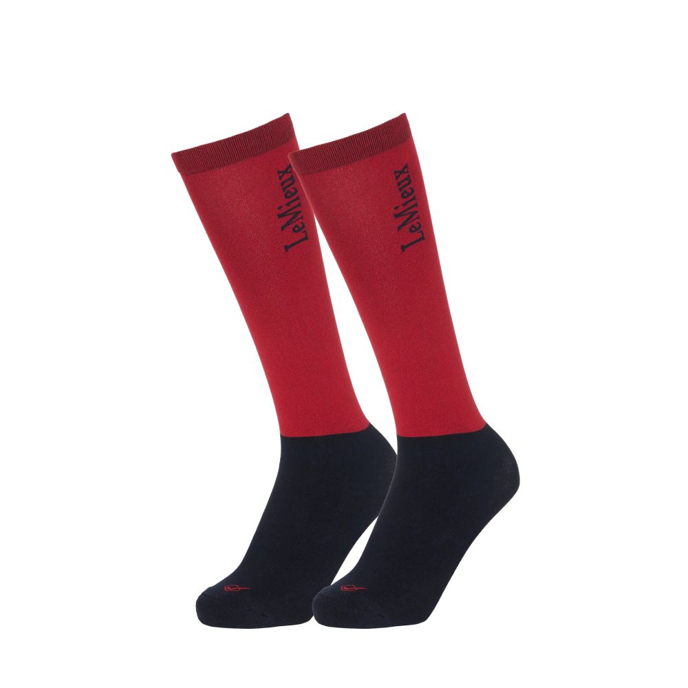 LeMieux Competition Socks 2-Pack Unisex - chilli, Größe M