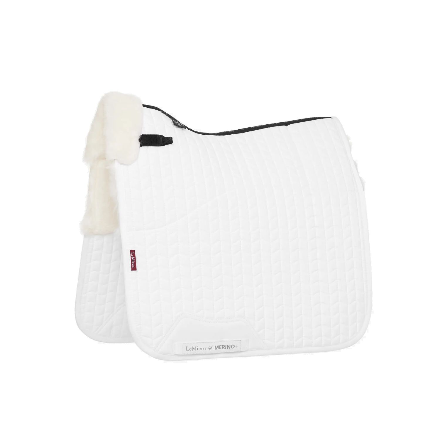 LeMieux Merino+ Halbgefütterte Dressurschabracke Baumwolle - white/white, Größe L