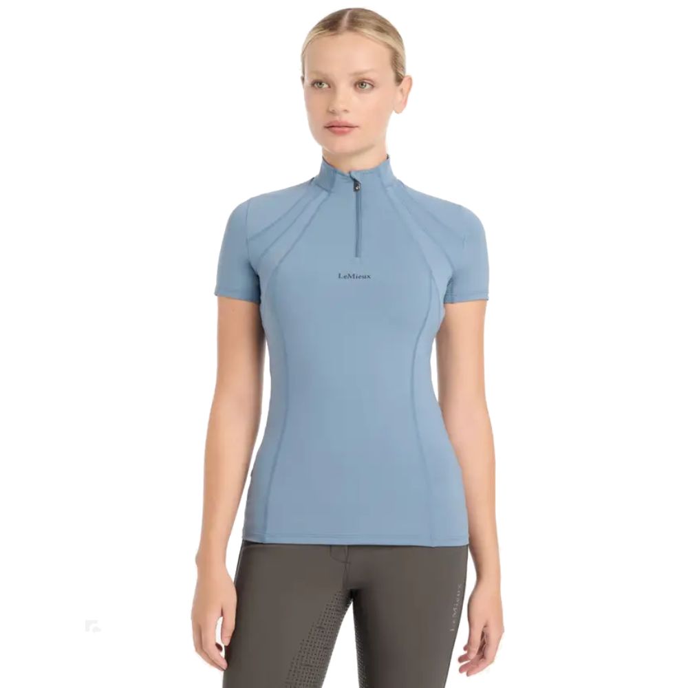 LeMieux Mia Kurzärmeliges Funktionsshirt aus Mesh Damen - ice blue, Größe 40