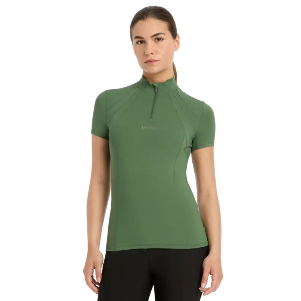 LeMieux Mia Kurzärmeliges Funktionsshirt aus Mesh Damen - hunter green, Größe 46
