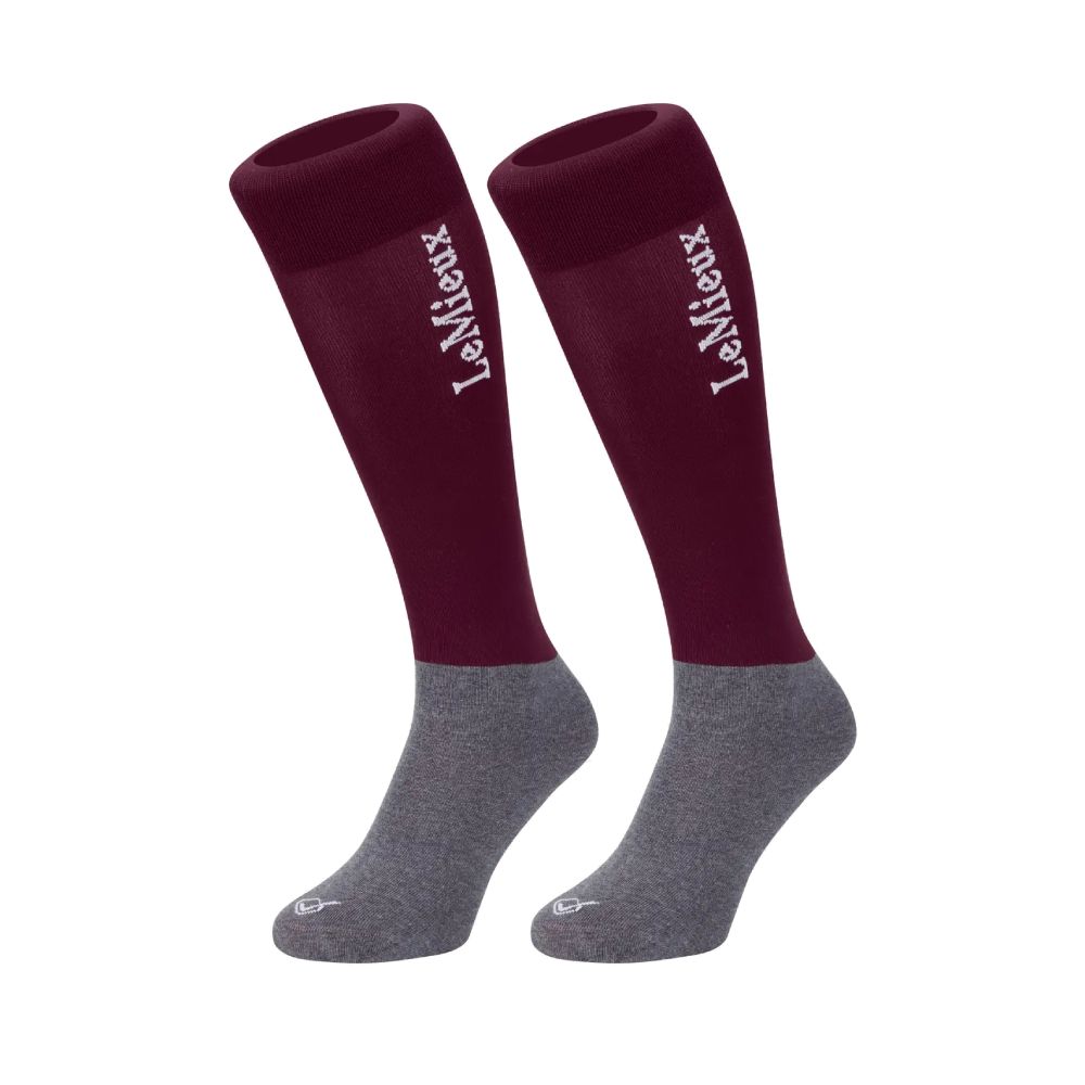 LeMieux Turnierstrümpfe Doppelpack Unisex - burgundy, Größe L