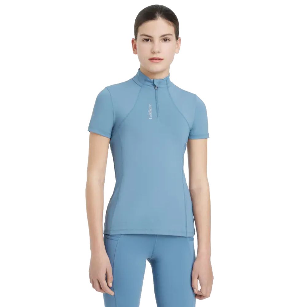 LeMieux Young Rider Classique Kurzärmeliger Funktionsshirt Mädchen - ice blue, Größe 164
