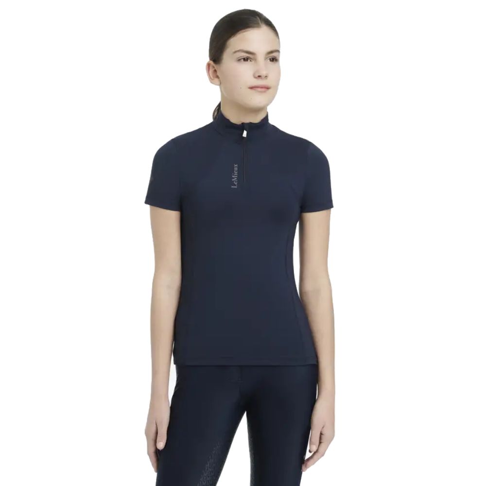 LeMieux Young Rider Classique Kurzärmeliger Funktionsshirt Mädchen - navy, Größe 140