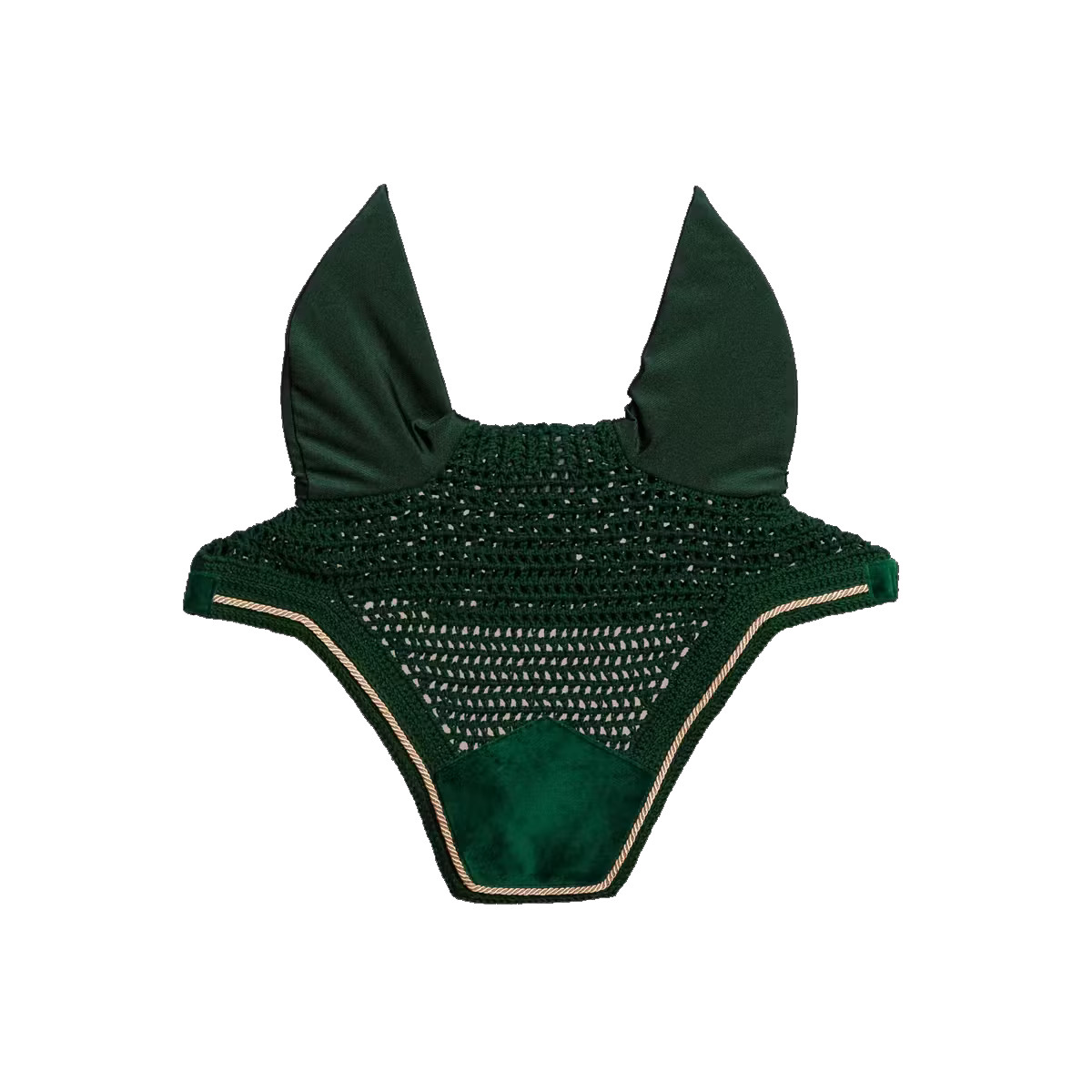 Kentucky Horsewear Fliegenohren Wellington soundless Velvet - dark green, Größe Warmblut