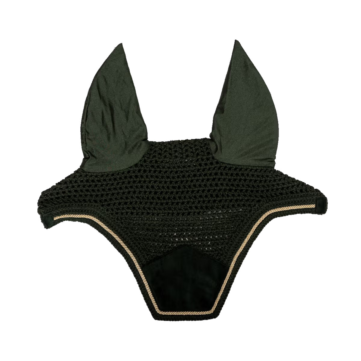 Kentucky Horsewear Fliegenohren Wellington soundless Velvet - pine green, Größe Warmblut