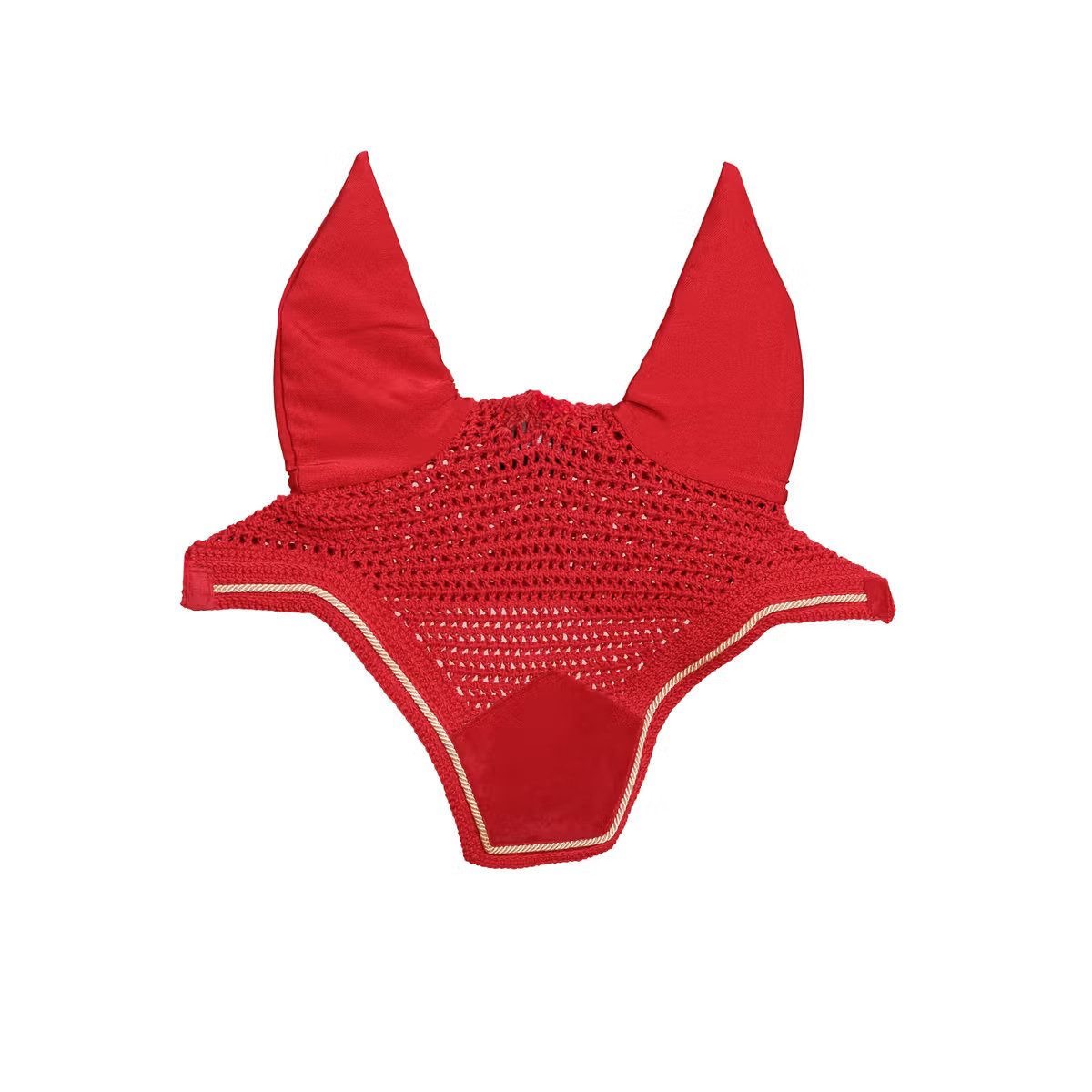 Kentucky Horsewear Fliegenohren Wellington soundless Velvet - red, Größe Warmblut