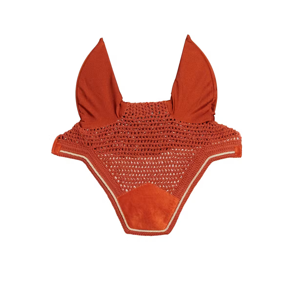 Kentucky Horsewear Fliegenohren Wellington soundless Velvet - orange, Größe Warmblut