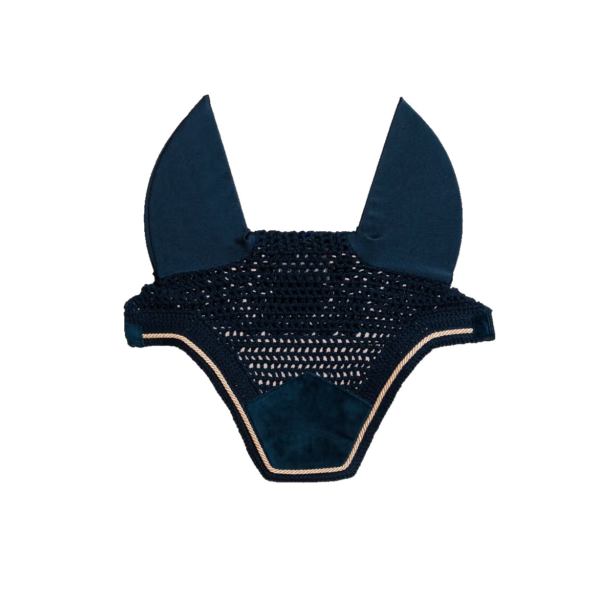 Kentucky Horsewear Fliegenohren Wellington soundless Basic Velvet - navy, Größe Warmblut