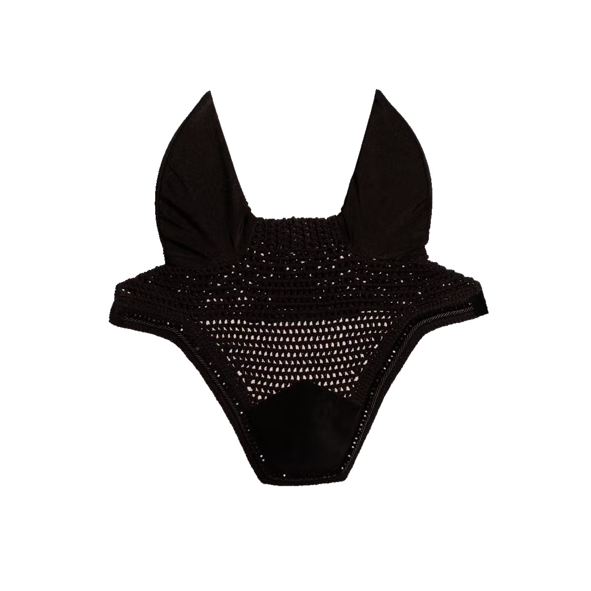 Kentucky Horsewear Fliegenohren Wellington soundless Velvet Pearls - black, Größe Warmblut