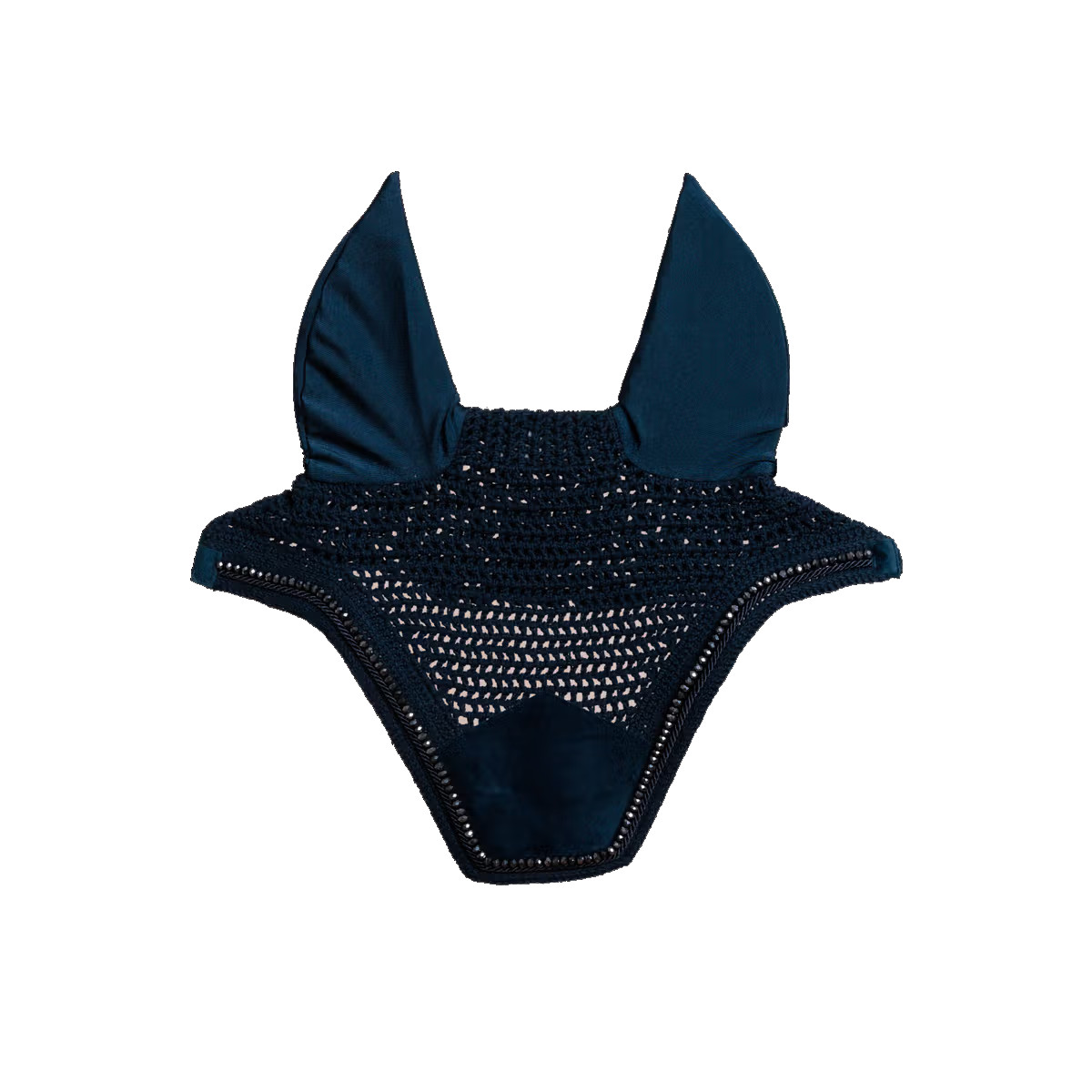 Kentucky Horsewear Fliegenohren Wellington soundless Velvet Pearls - navy, Größe Warmblut