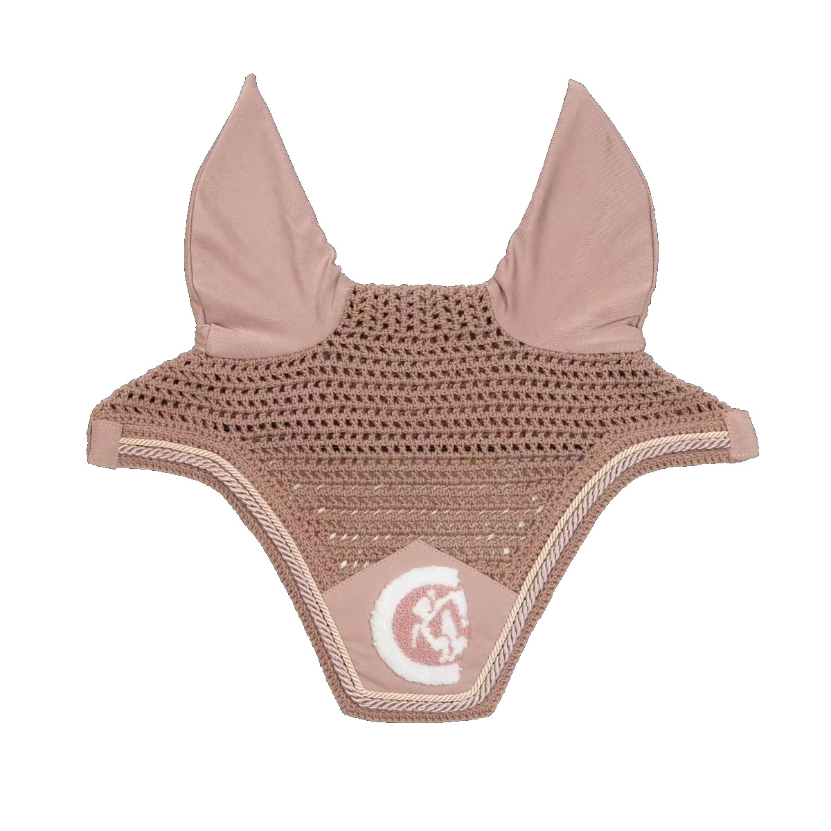 Kentucky Horsewear Fliegenohren Wellington soundless 3D Logo rope - old rose, Größe Warmblut