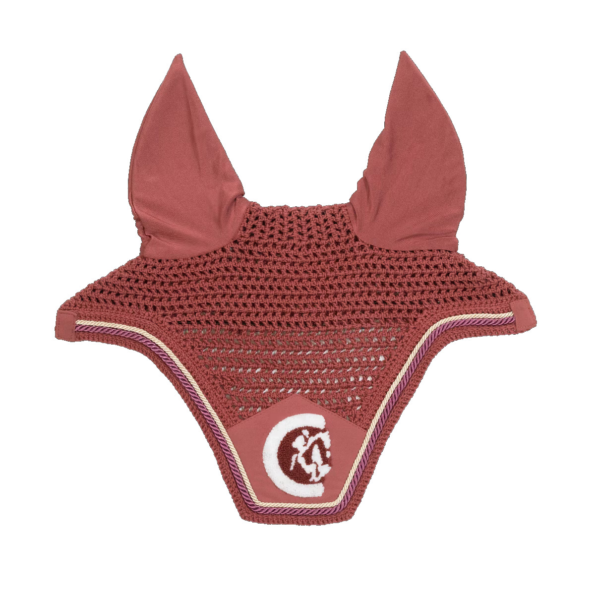 Kentucky Horsewear Fliegenohren Wellington soundless 3D Logo rope - fuchsia, Größe Warmblut