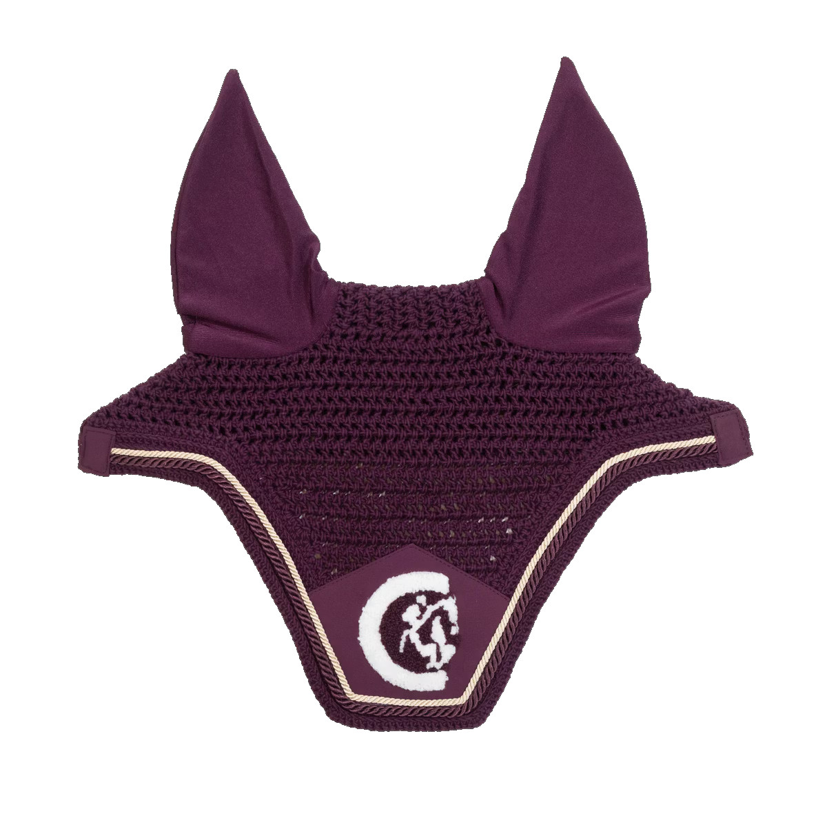 Kentucky Horsewear Fliegenohren Wellington soundless 3D Logo rope - purple, Größe Warmblut