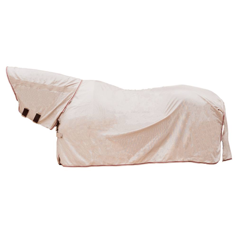 Kentucky Horsewear Fliegendecke Comfort Classic mit Halsteil & Bauch - beige bordeaux, Größe 155 cm