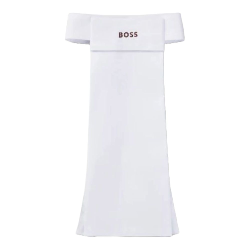 BOSS Equestrian Plastron Glitzer Logo - white