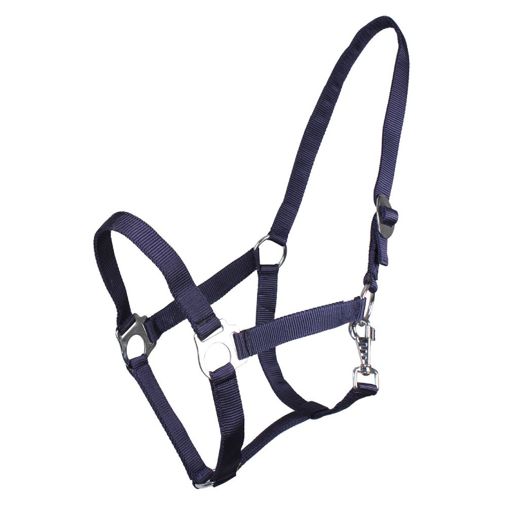 QHP Halfter mit Schiebeschnalle - blau, Größe Pony