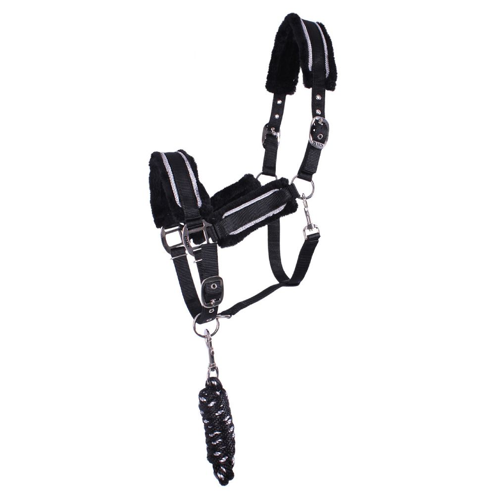 QHP Halfter-Set Dolci - schwarz/silber, Größe Warmblut
