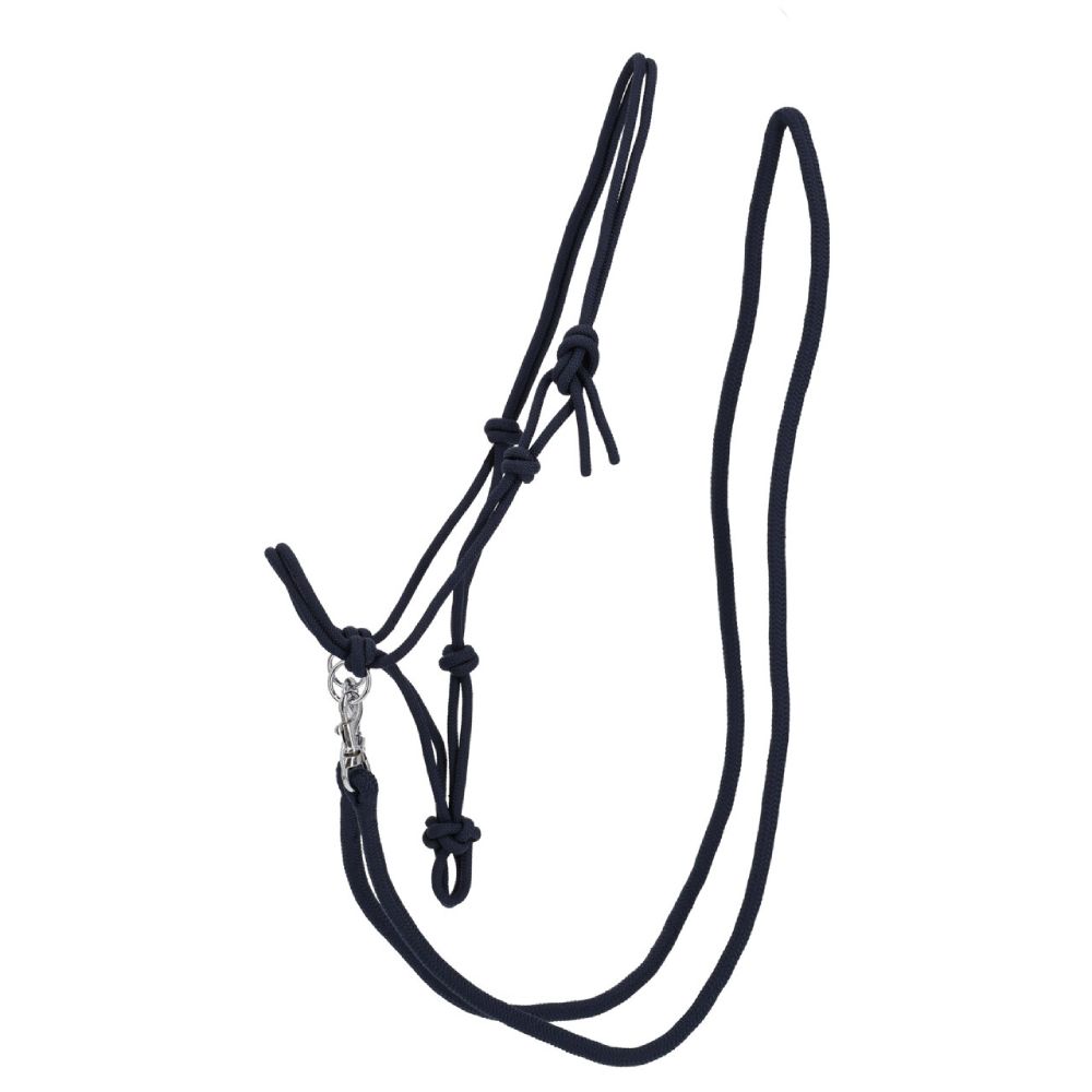 QHP Knotenhalfter Color mit Zügel - navy, Größe Vollblut