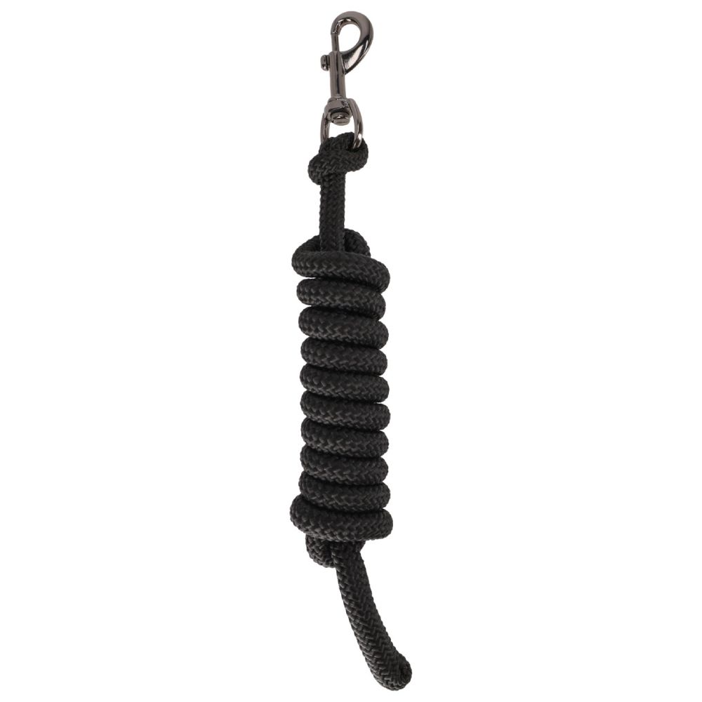 QHP Anbindestrick mit abnehmbarer Clip - schwarz, Größe 2 m