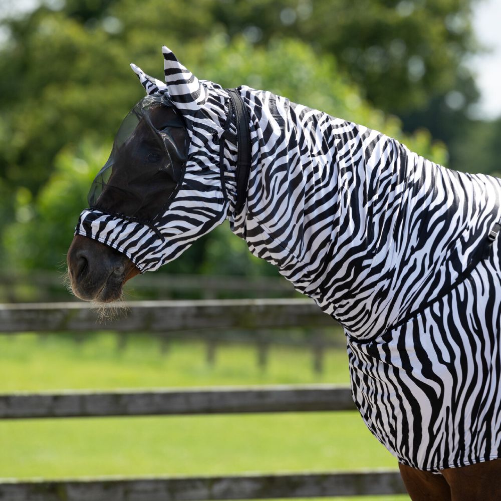 QHP Ekzem-Maske mit Ohren - zebra, Größe M