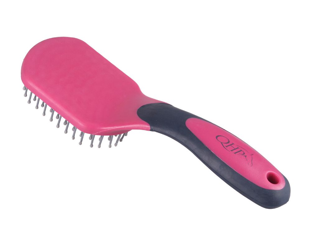 QHP Schweif- und Mähnenbürste - fuchsia/navy