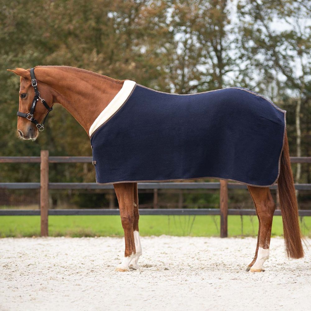 QHP Wolldecke Deluxe - navy, Größe 130 cm