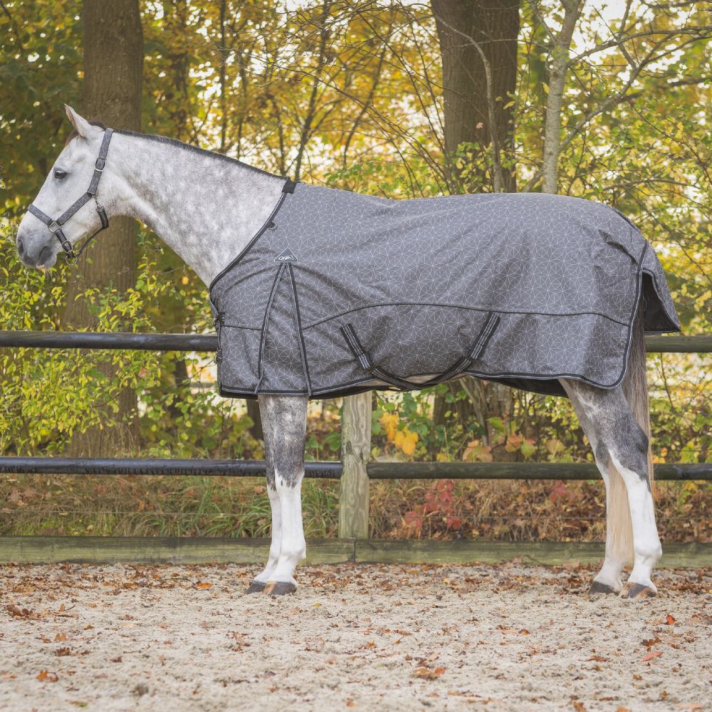 QHP Turnoutdecke 1200D Collection 50gr - grey reflective, Größe 130 cm