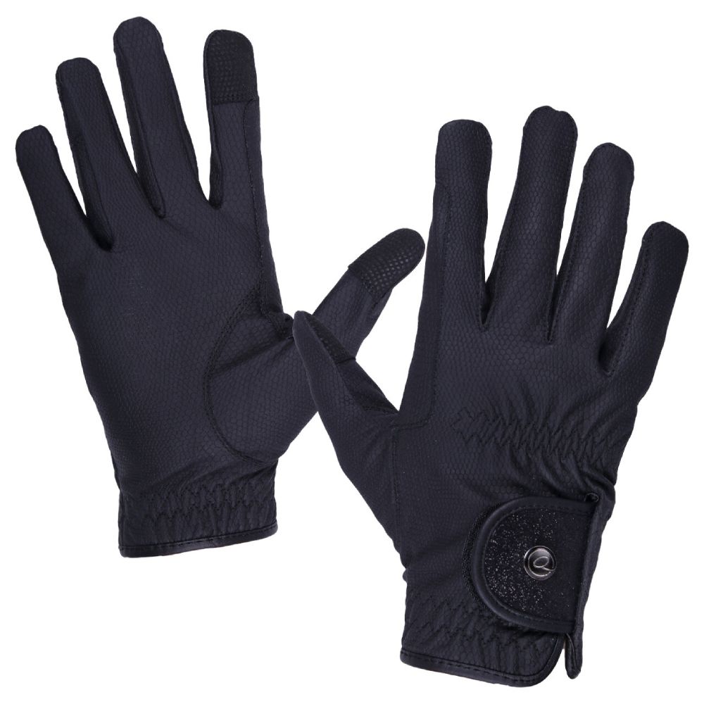 QHP Handschuh Glitz - schwarz, Größe XS