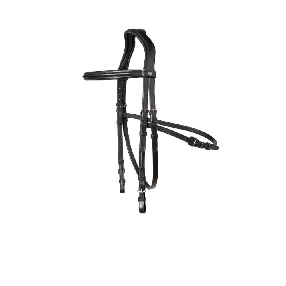 Trust Hickstead Hackamore Trense - schwarz/silber, Größe Vollblut