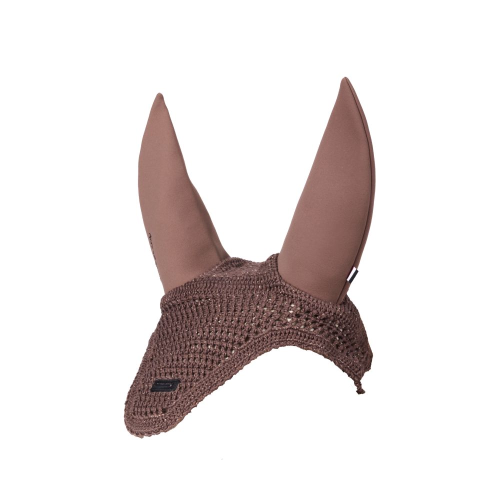 Kingsland KLLexie Häkel-Fliegenhaube mit Neoprenohren - brown iron, Größe Pony