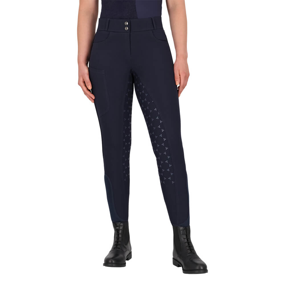 QHP Reithose Aubree Vollbesatz - navy, Größe 38