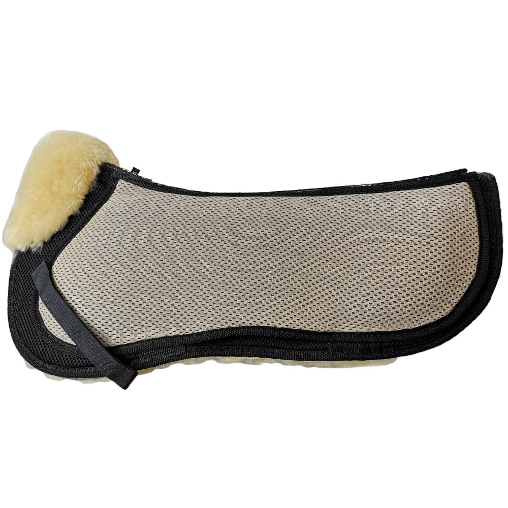 Euroriding AirTec Plus Lammfell Pad - creme-schwarz/natur, Größe S