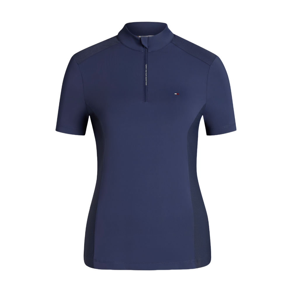 Tommy Hilfiger Equestrian Palma Zip-Trainingsshirt Damen - faded indigo, Größe L