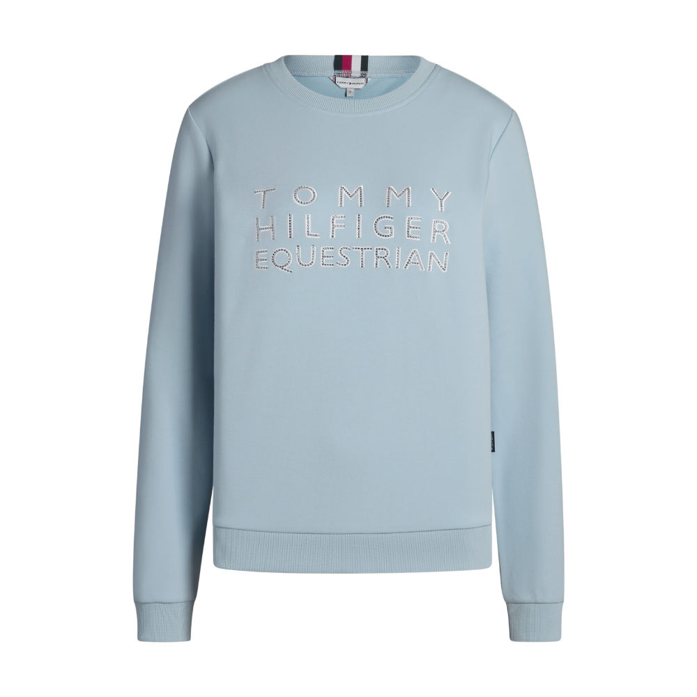 Tommy Hilfiger Equestrian Belair Rhinestone Sweatshirt Damen - sweet blue, Größe XXS