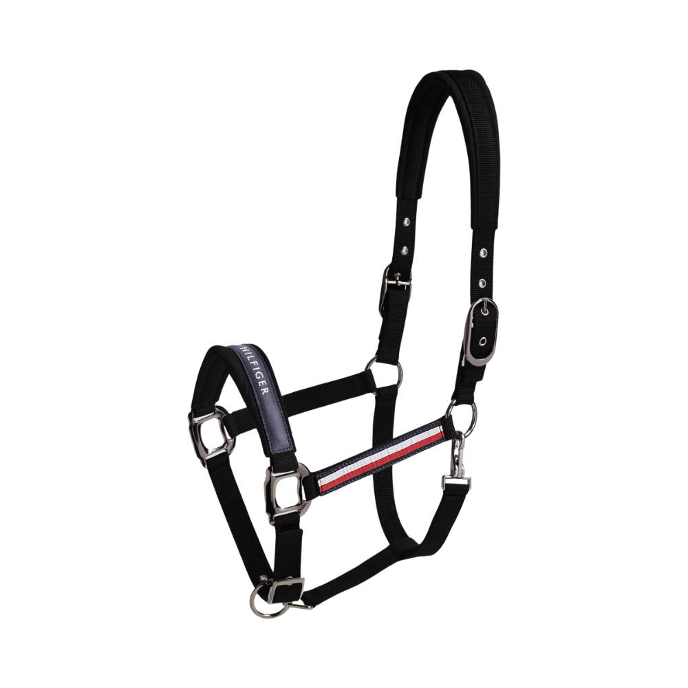 Tommy Hilfiger Equestrian Yale Set Halfter mit Führstrick - black, Größe Warmblut