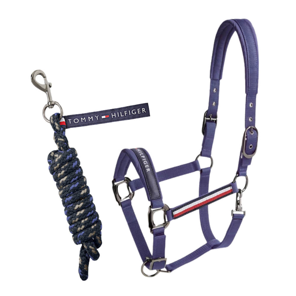 Tommy Hilfiger Equestrian Yale Set Halfter mit Führstrick - faded indigo, Größe Warmblut