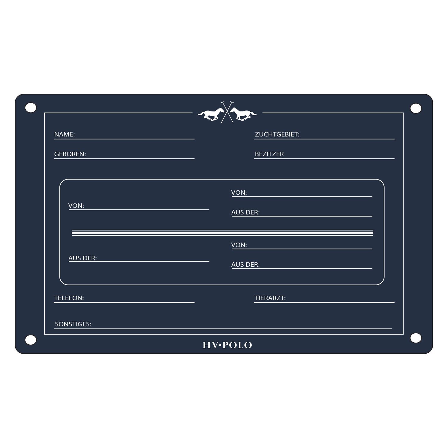 HV Polo Boxenschild aus Metall - navy