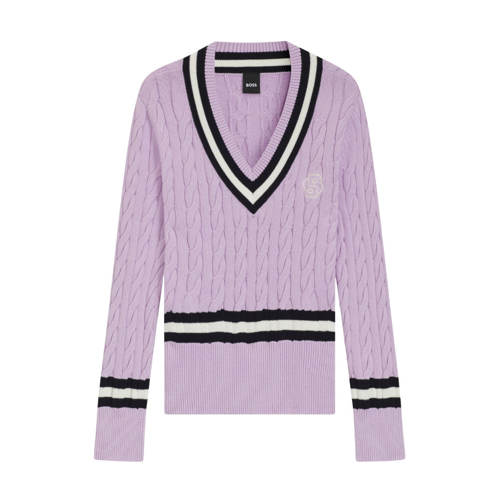 BOSS Equestrian Paula Strickpullover Cable Damen - orchid, Größe L