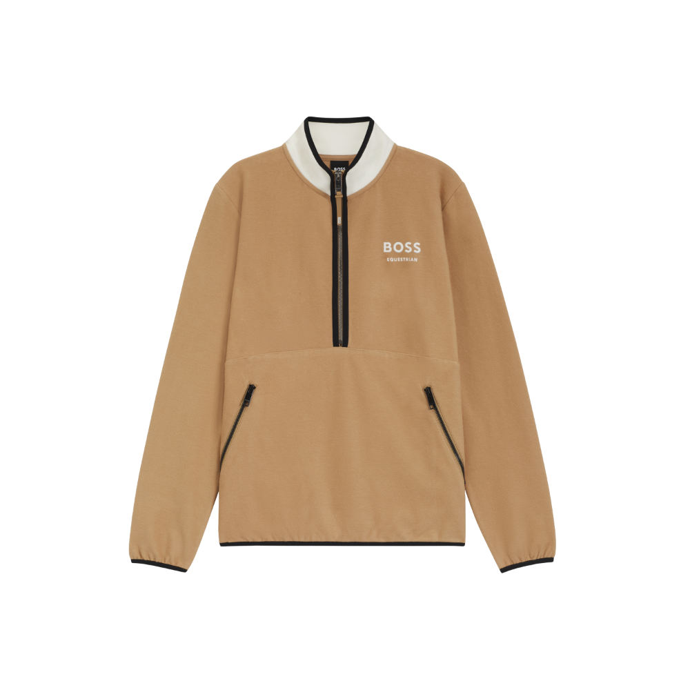 BOSS Equestrian Fedora Half Zip Felpa Damen - camel, Größe L